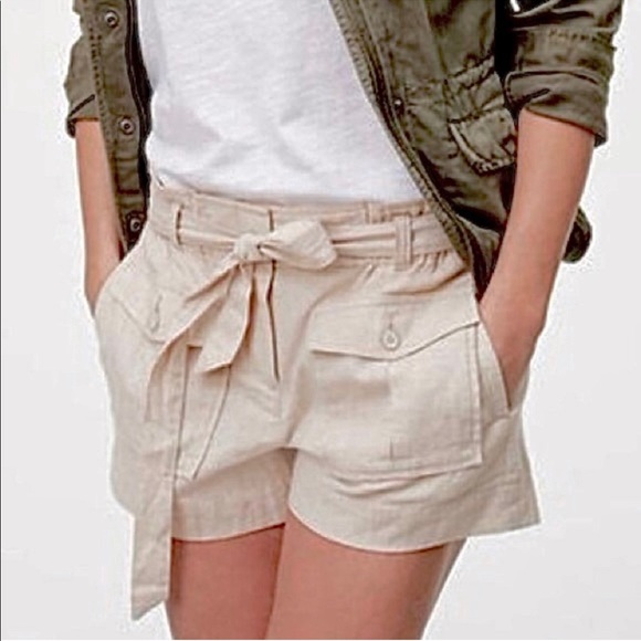 NWT Ann Taylor LOFT Linen Safari Belted Shorts - Picture 7 of 7